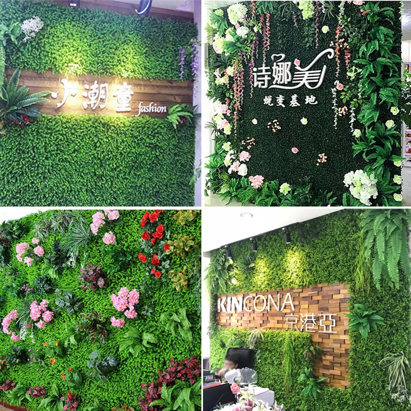 Artificial Green Plant Wall Panel, Fake Plant, Outdoor Home Store Background, New Decoration, 40x60cm