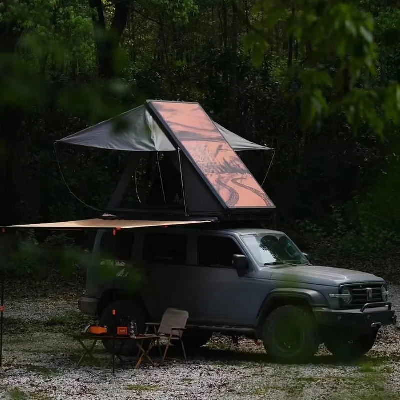 

China Factory Straight Hydraulic Pressure Pop up Camping Automatic SUV Truck Hardshell Rooftop Tent