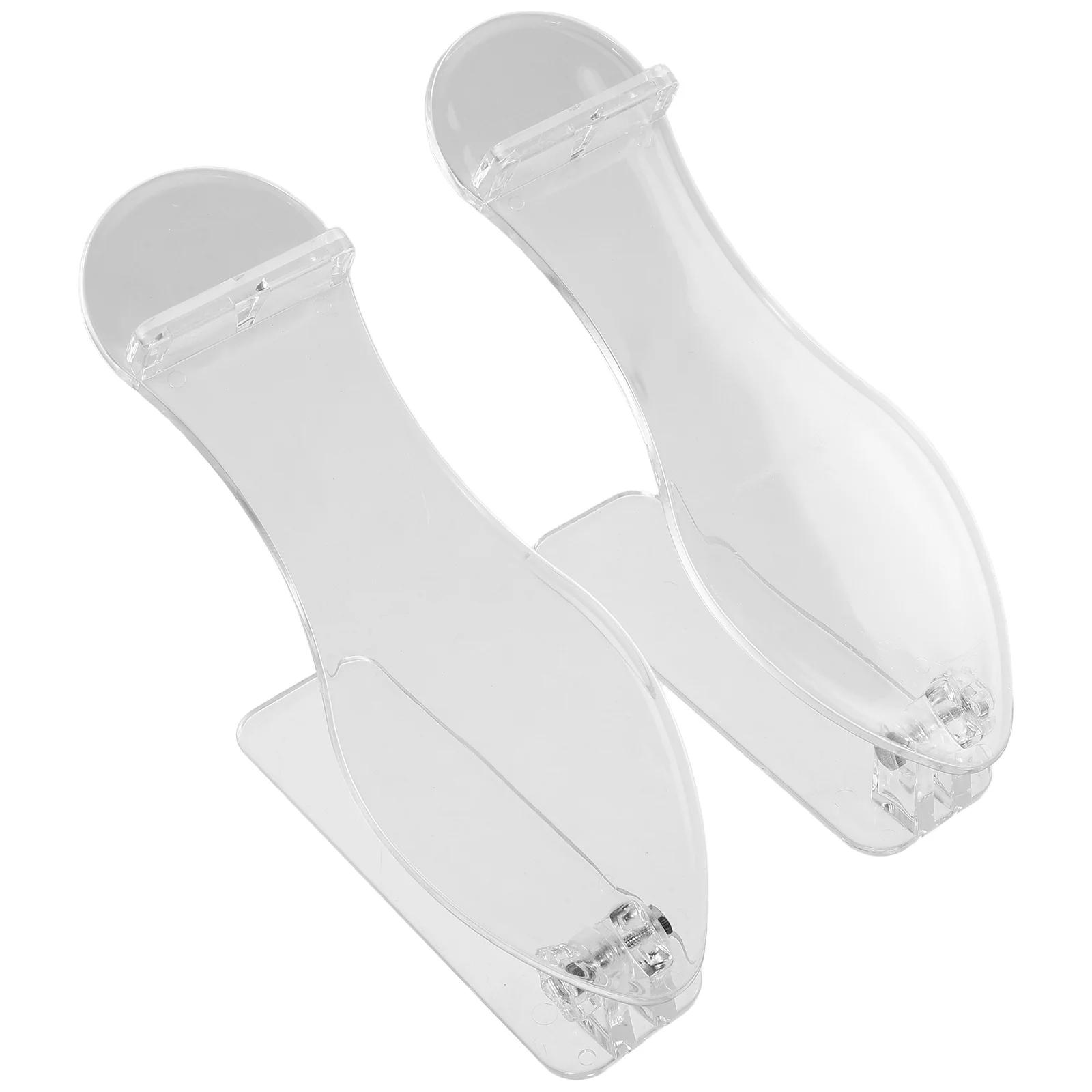 

2pcs Transparent Shoe Rack Plastic Shoe Stand For Closet Space Saver Storage Organizer Sneaker Display Boot Shelf