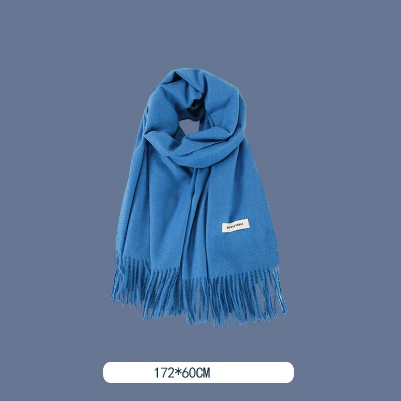 Blue Style Tartan Plaid Scarves for Women Winter Long Scarves for Women with Fringe Super Soft Scarf for Women Winter