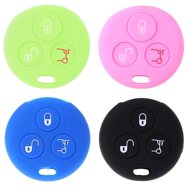 

090E Silicone Car for Key for Case Cover Fits for Benz for Smart City Fortwo