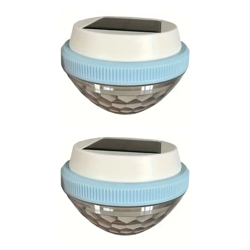 SEWS-Waterproof Solar-Powered LED Floating Light 7 Color-Changing Modes 2PCS For Pool, Fountain& Garden Illumination