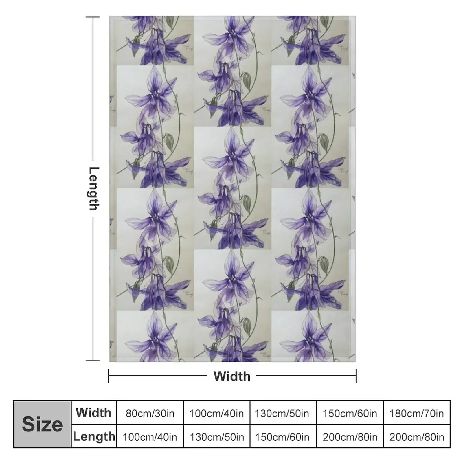 Aquilegia columbine blue watercolour painting Throw Blanket Decorative Sofas Hair Blankets