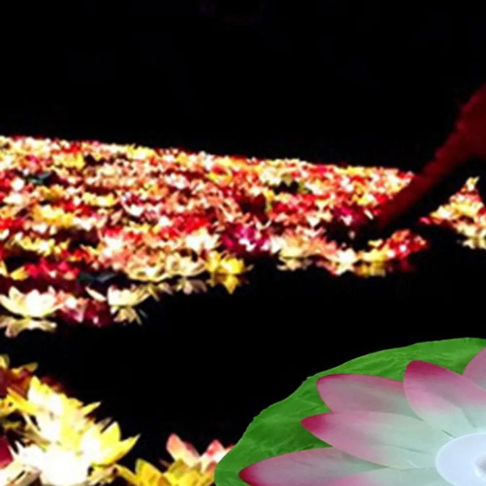 Floating Lotus Light Solar Powered Lotus Lamp with 7 Colors RGB LED Light Waterproof Lotus Light Water Floating Lotus Night Lamp