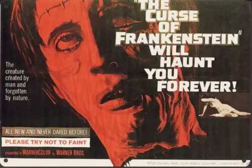The Curse of Frankenstein Hammer horror movie poster Tin Metal Sign