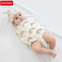Bilayer Baby Wrap Blanket Newborn Baby Swaddle Tie Anti Startle Jump Blanket Summer Thin Cotton Soft Diaper Changing Blanket 3