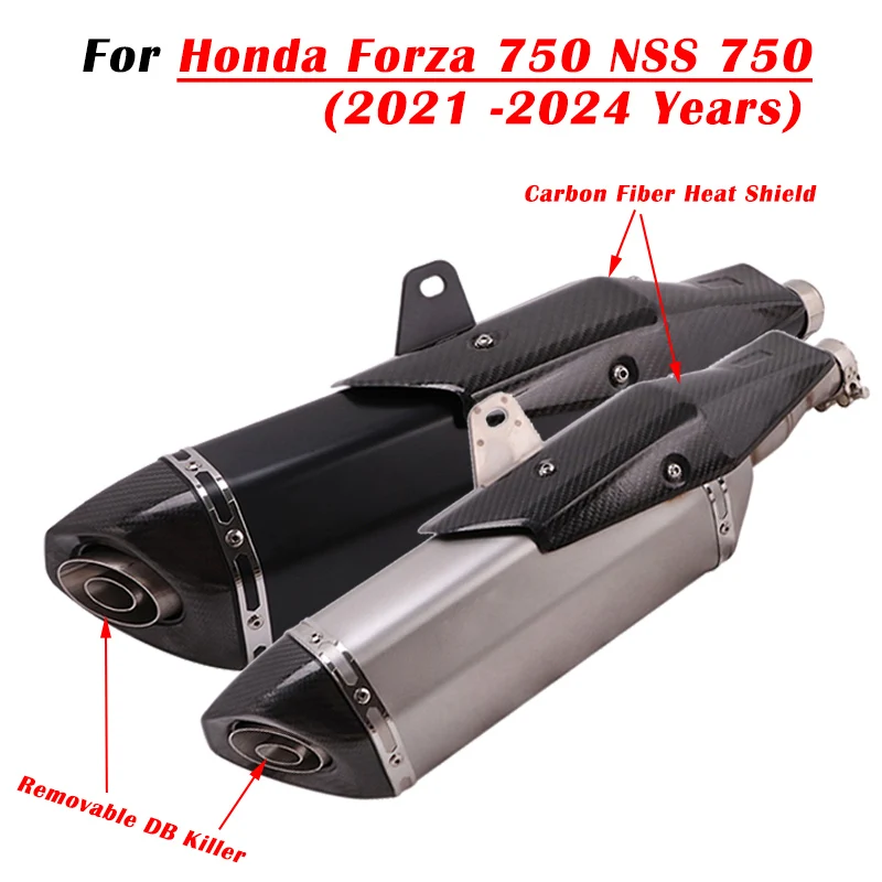 

Motorcycle Exhaust Escape Modified With Carbon Fiber Heat Shield Muffler Slip On For Honda Forza750 Forza NSS 750 2021 2022 2023