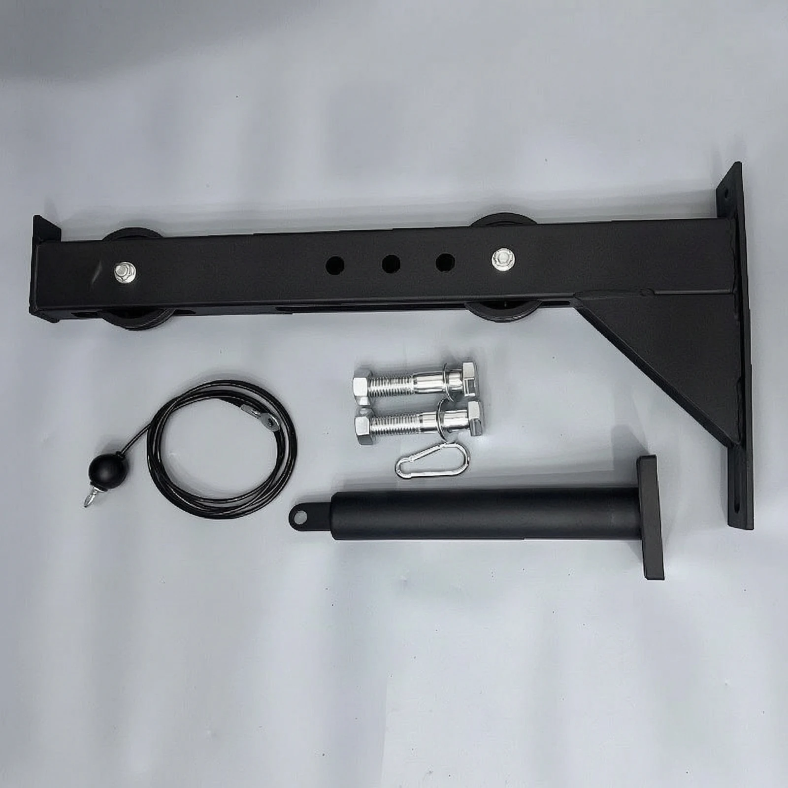 Lat Pull down Attachment Matte Black Pulley Attachment with Steel Cable Home Gym Pulley System Heavy-Duty Versatile