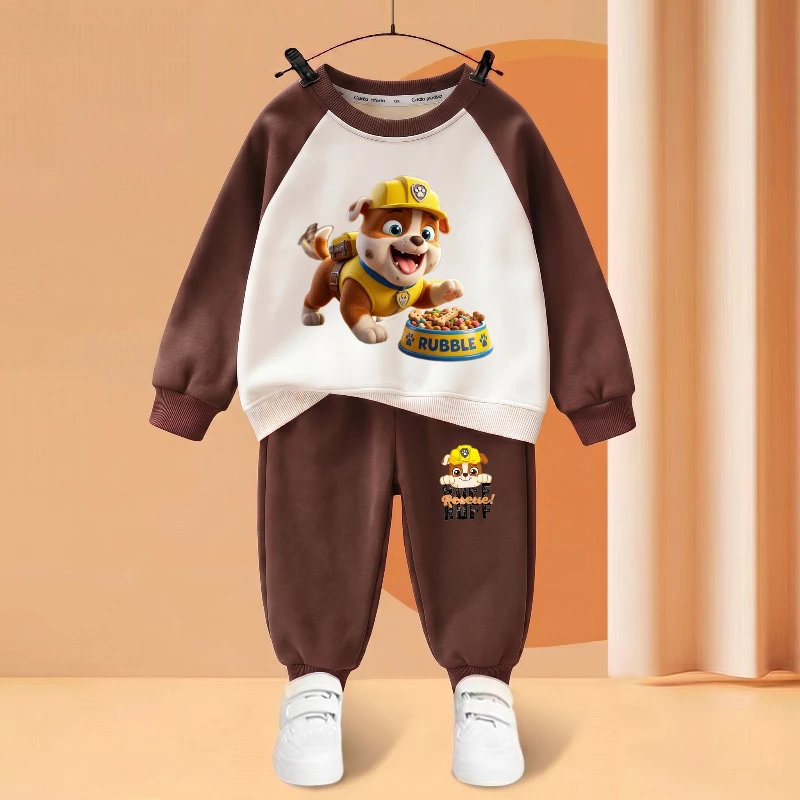 2026 Autumn New Children's Casual Hoodies Sets Paw Patrol Printed Boys Sweatshirt and Sweatpant 2pcs Suit Casaul Tracksuit