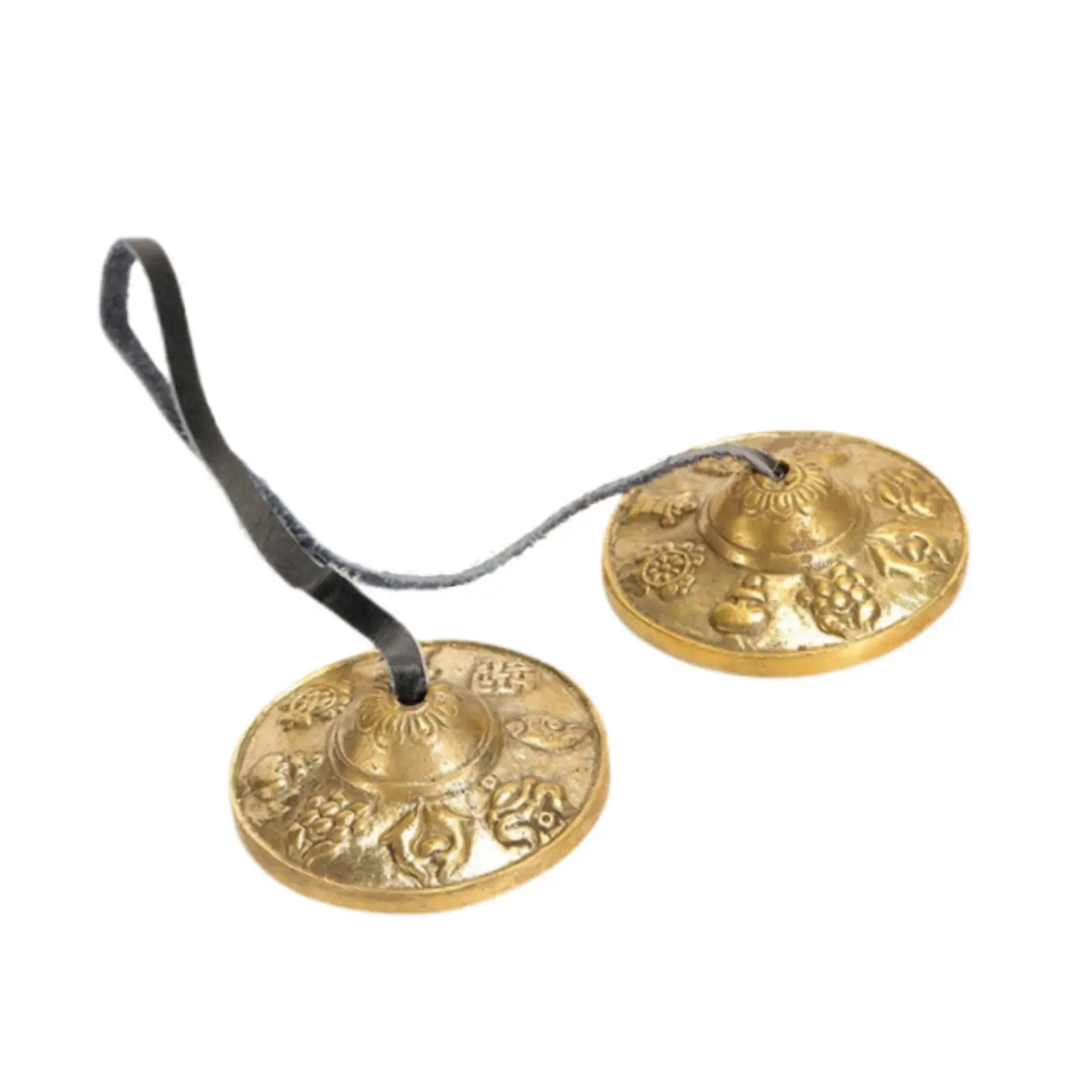 Meditation Chime Bell 6.5cm Brass Tibetan Cymbals Accessory for Yoga Relaxation and Deep Focus
