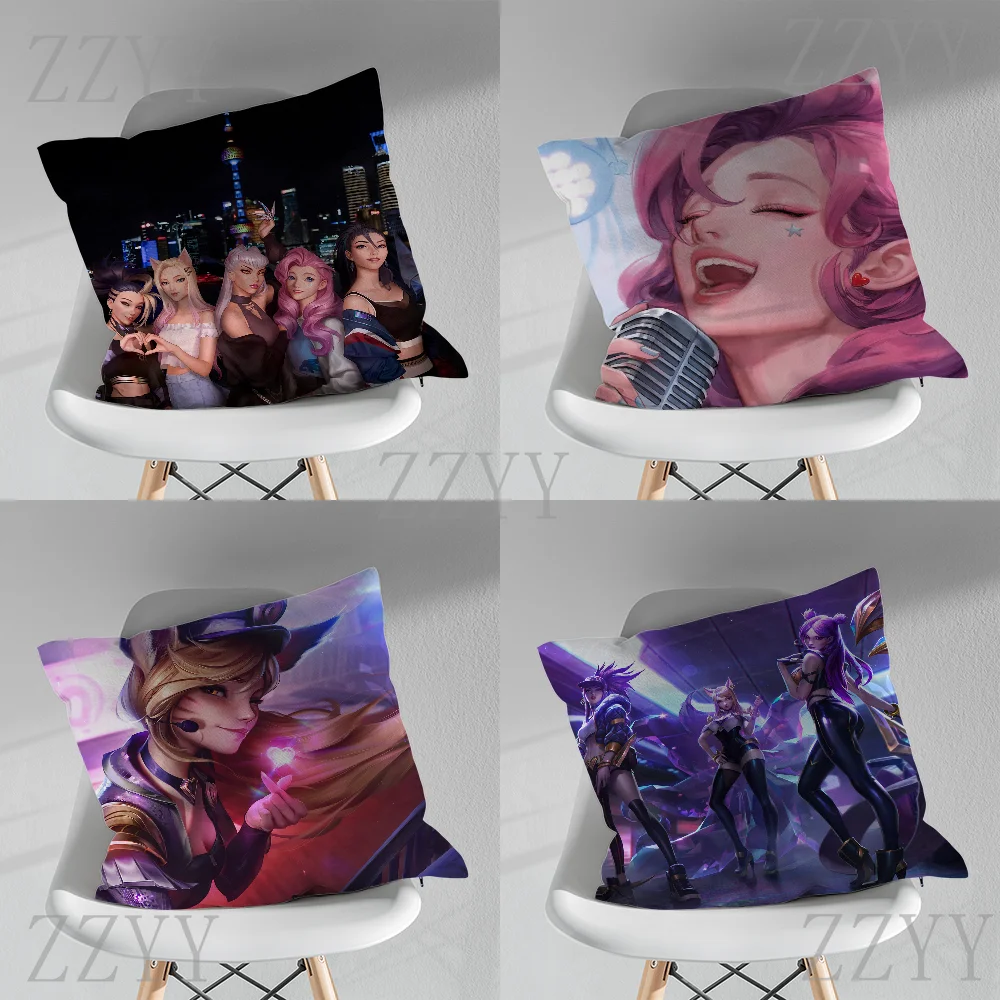 L-Lols KDA Ahri Game Pillow Case Pillow Case Soft Cushion Cases for Farmhouse Sofa Decor Home Decorations and Protector