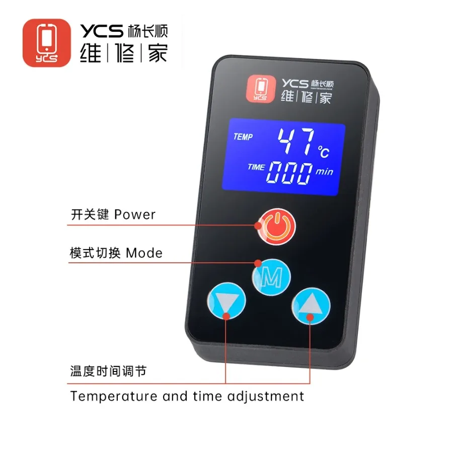 แผ่นทำความร้อนสำหรับถอดจอ LCD รุ่น YCS-CP01 30 ° ซี-120 ° แผ่นรองถอดหน้าจอโทรศัพท์มือถือแบบมีช่องสำหรับกล้อง รุ่น C