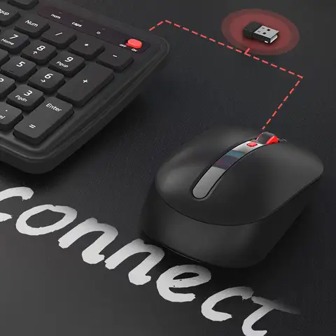 MIIIW Trådlöst tangentbord och musset med ljusa toner, 3:e generationen, 104 mjukjusterade knappar, 3 DPI-nivåer med snabbval 10 best sales miiiiw - №9