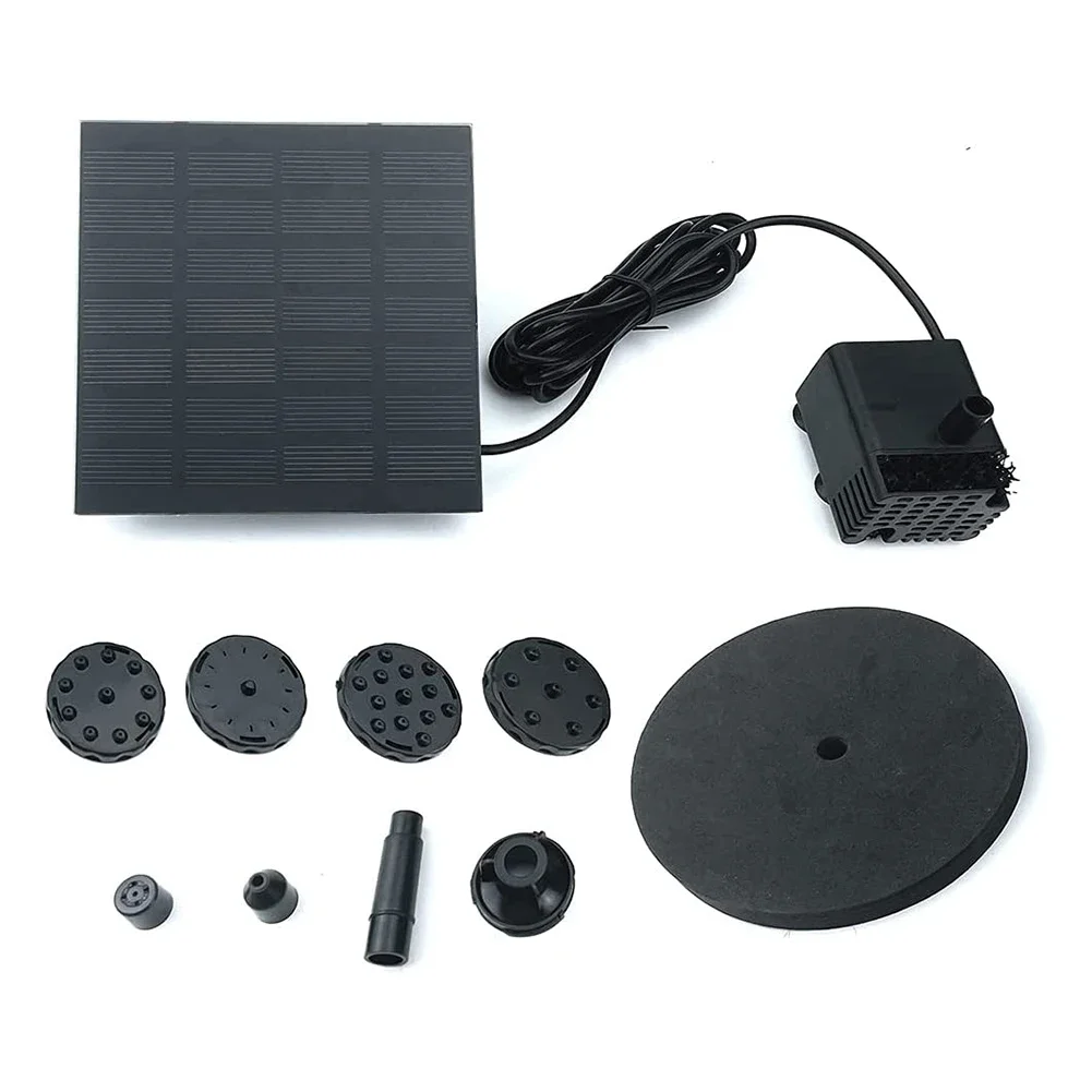 2W 7V Solarpanel-Wasserbrunnen-Set mit Pumpe für Teich, Garten, Vogelbad