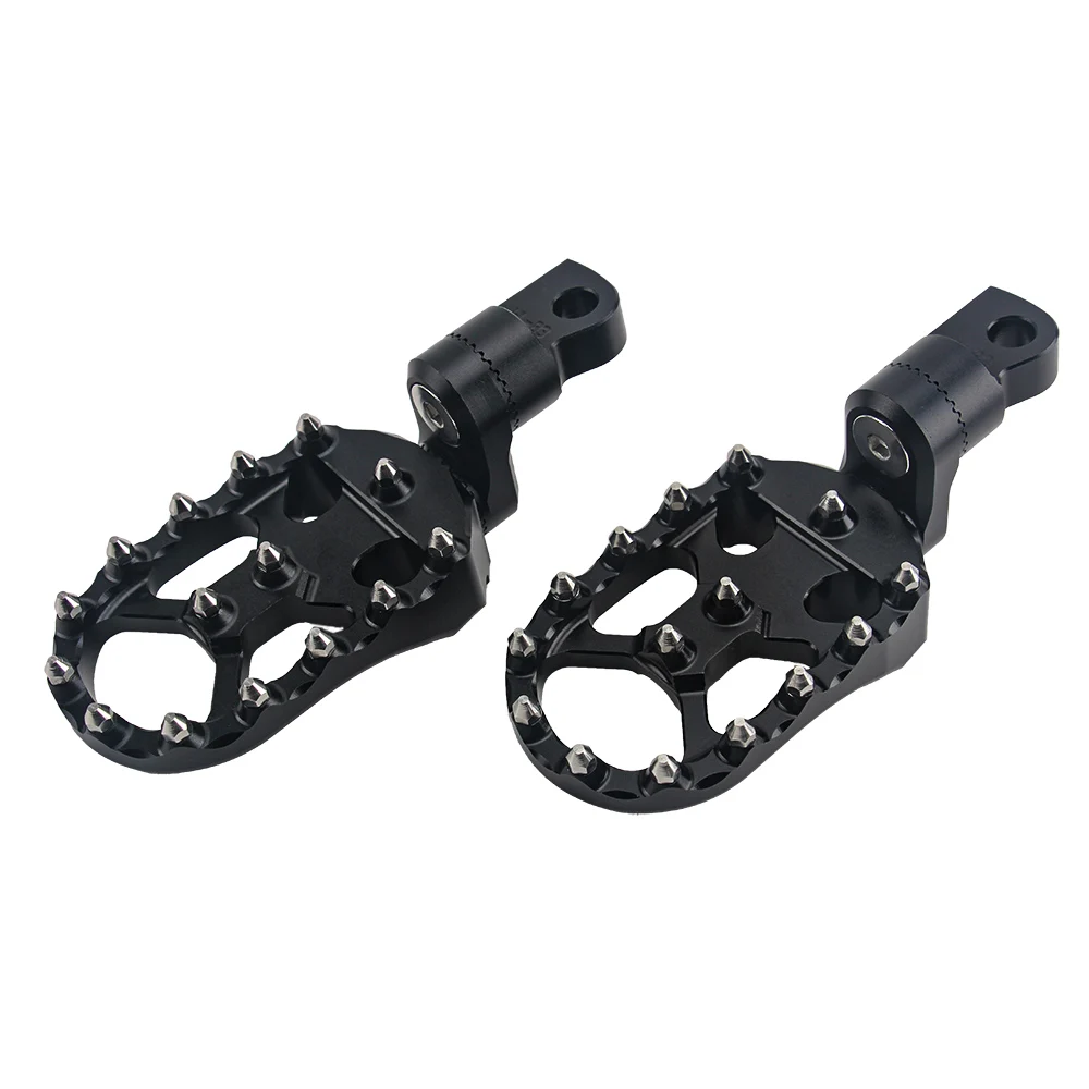 Black Front Rear Footrests Pedals CNC Wide Foot Pegs For Harley Softail Touring Fatboy Dyna Sportster XL1200 883 Iron Motorcycle