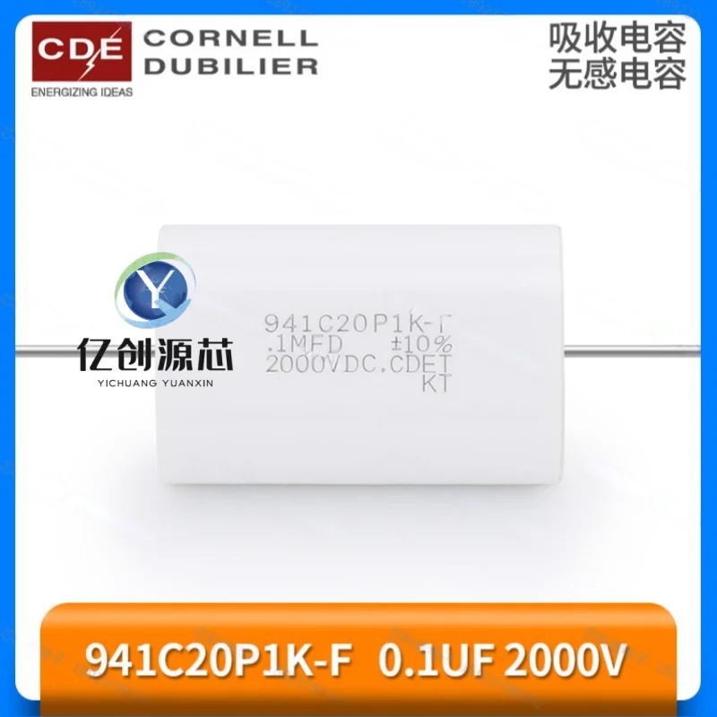 100% brand new original 941C20P1K-F 0.1UF 2000V.1MFD 2000VDC American CDE non-inductive absorption capacitor