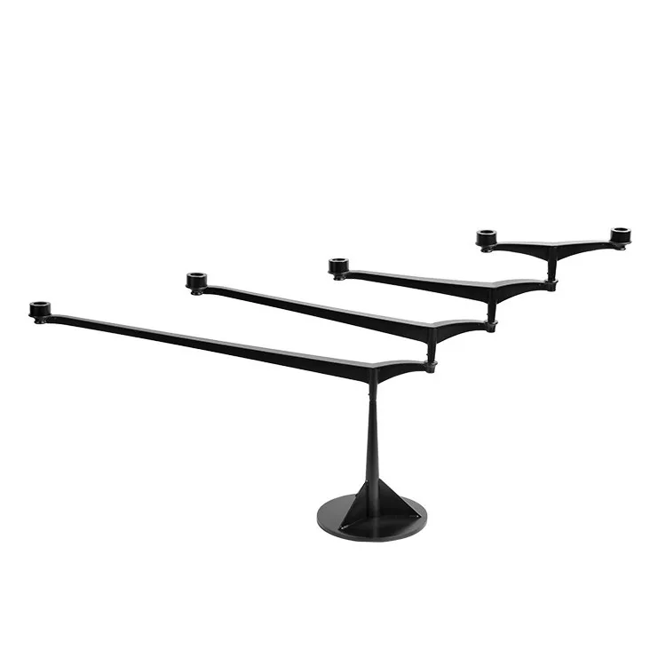 Candlelight dinner props ornament Nordic romantic retro wrought iron model room ornament long arm rotating candle holder