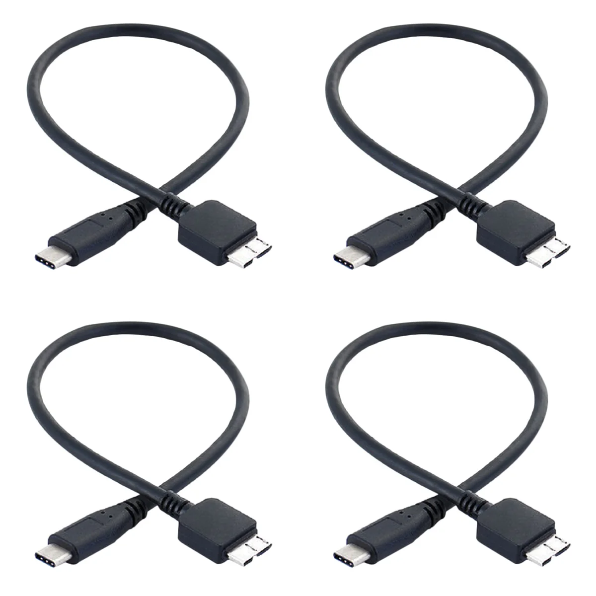 4X Hard Drive Cable,USB 3.1 Type-C Male to USB 3.0 Micro-B Male Data Cable for Tablet Phone