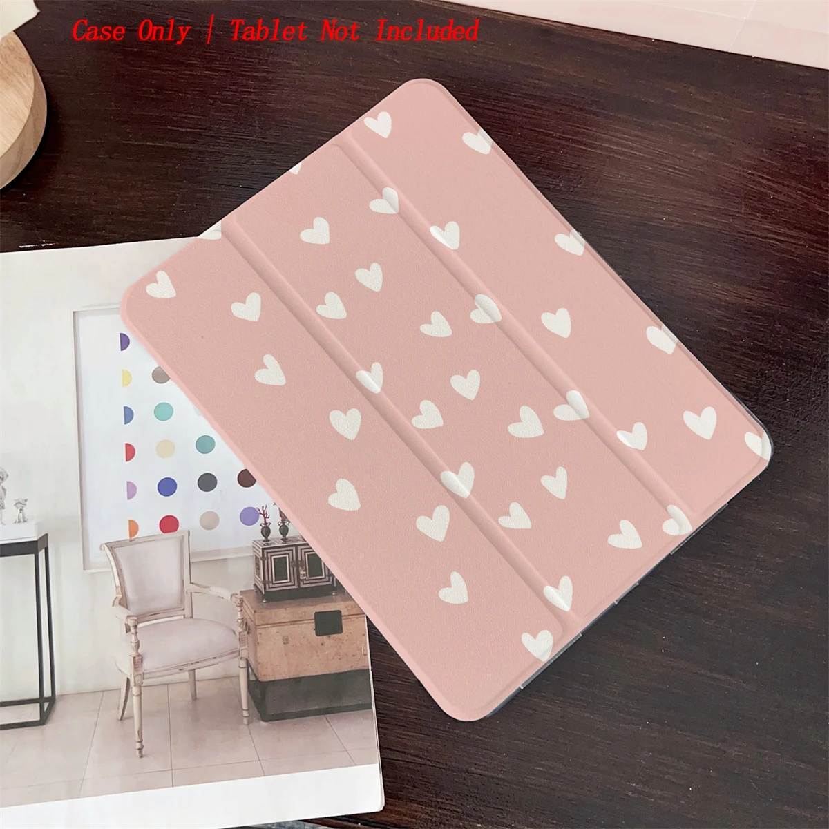 

8 Fresh Style Printed iPad Case, 360° Rotating Stand & Pen Slot,Book Style, Auto Sleep/Wake, Compatible with Various Apple iPads