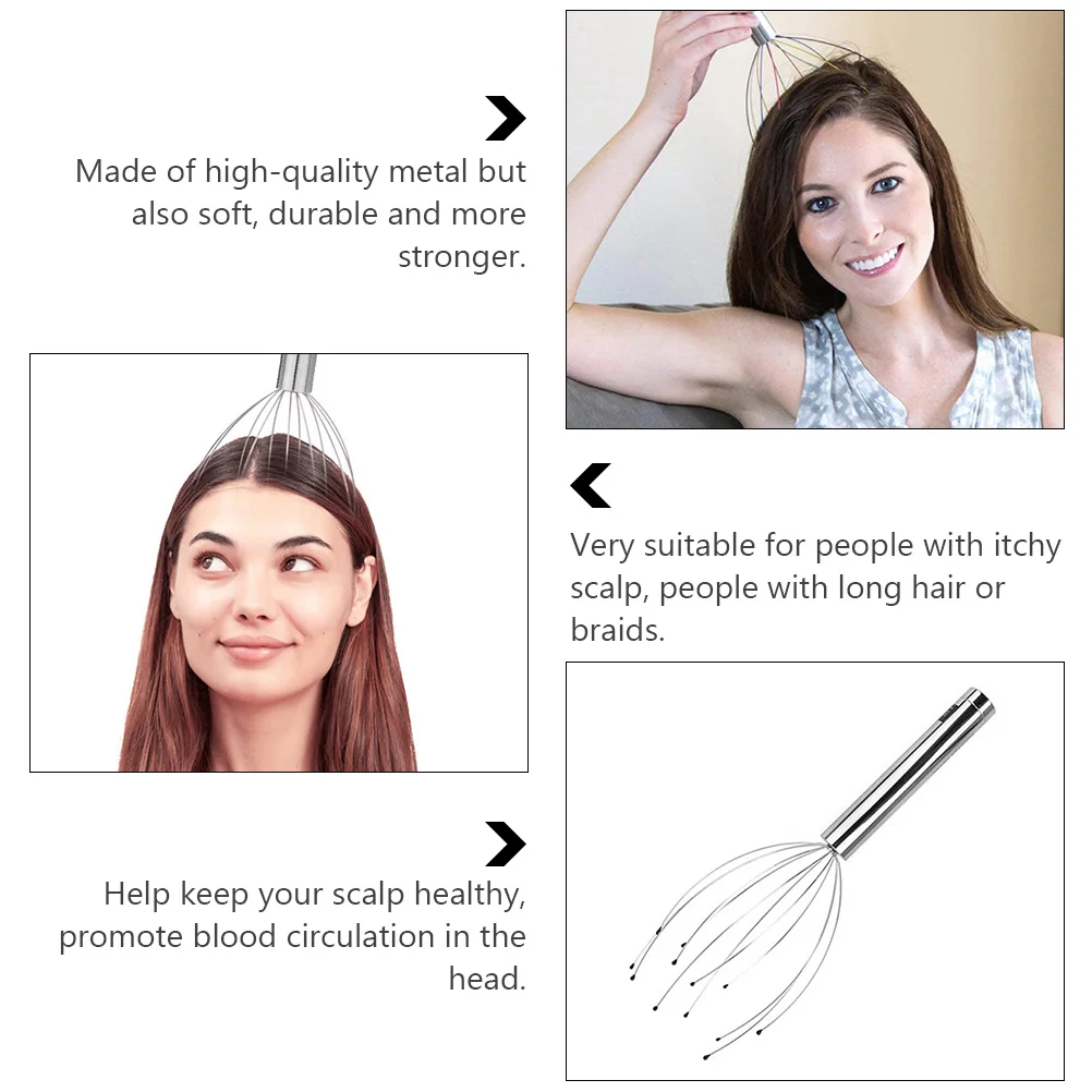 

Scalp Massager Tool Handheld Electric Claw Scratcher Head Massager Supplies Metal Durable Soft Promote Circulation Stimulate