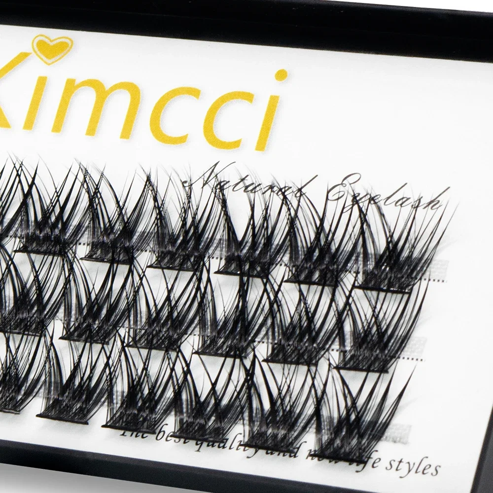 Kimcci „M J“ 30 Bündel künstliche Nerz-Wimpernverlängerung, segmentierte falsche Wimpern, natürlich, weich, DIY 3D, russisches Volumen, künstliche Wimpern
