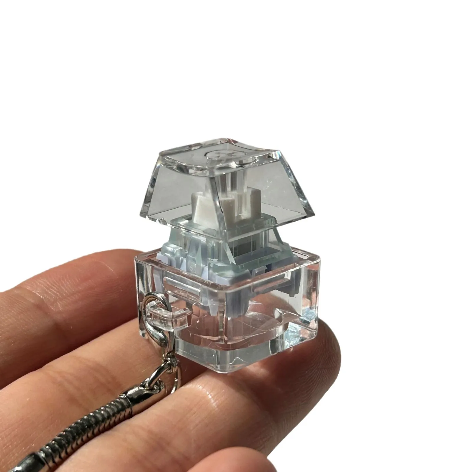 Trasparente Cubo di Zucchero Albero Tester Punta Delle Dita Giocattolo Antistress 1-Grid Pulsante Dito Clicker Giocattolo ECD Tastiera Meccanica Agitarsi