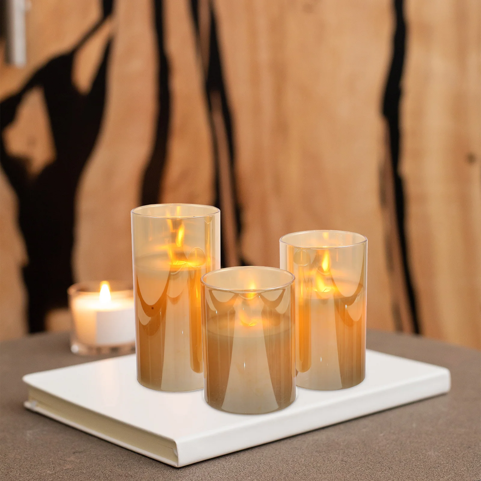 1세트 LED 전기 램프 크리스마스 파티 휴일 장면 장식 데스크탑 장식품을 위한 무불꽃 조명