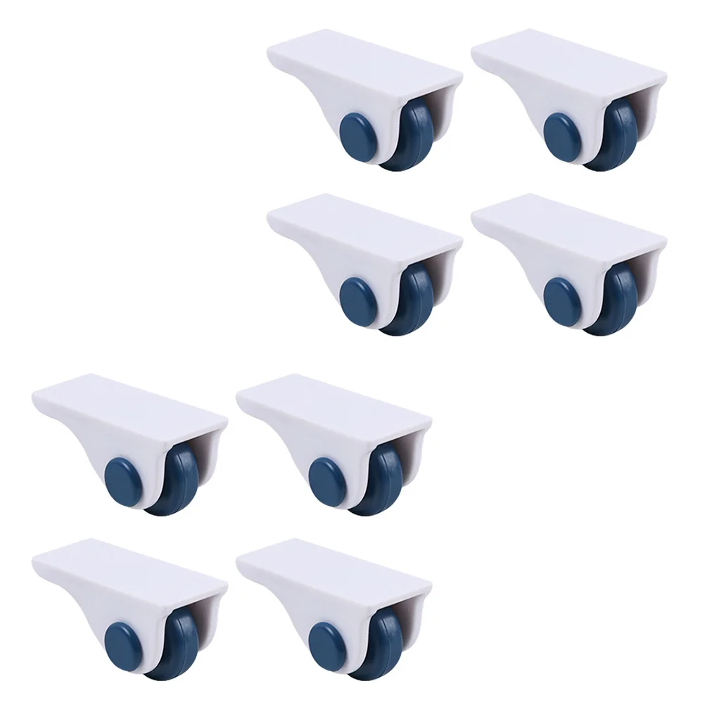 8 Pcs Adhesive Roller Storage Case Caster Bins with Brake Self-adhesive Sticky Casters The Hips Wheels