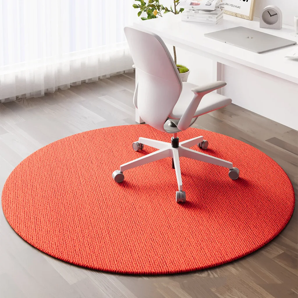 VIKAMA 2026 New Round Carpet - Easy To Clean Living Room Armchair Silent Study Chair Gaming Room Flok, Floor Mat Home Decoration