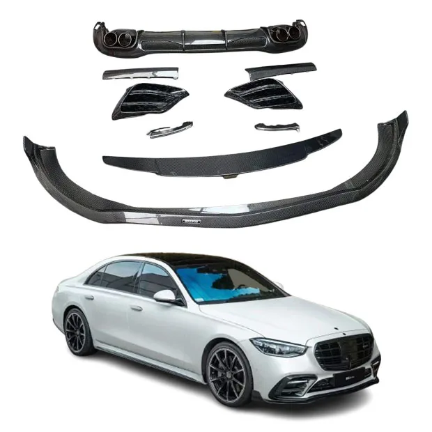 

Hot Sale New for Mercedes Benz S Class W223 Bumper Upgrade B-Style Carbon Front Lip Rear Diffuser Spoiler Bolt-On High Quality