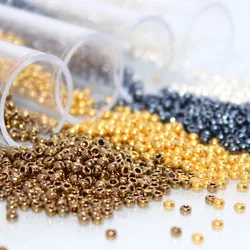 Metallic Color TAO Round Beads 2.0MM 10Grams/Tube Japanese Glass Beads For DIY Needle Work Dress Adornment