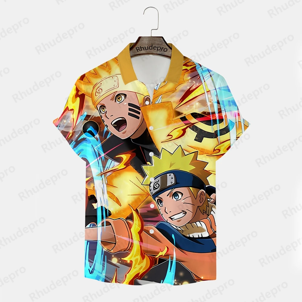 

Tops Streetwear Men's Shirt Shirts Oversized Naruto Umaki Short Sleeve 2024 Clothing Trend Anime Cosplay T-shirts Fashion Uchiba