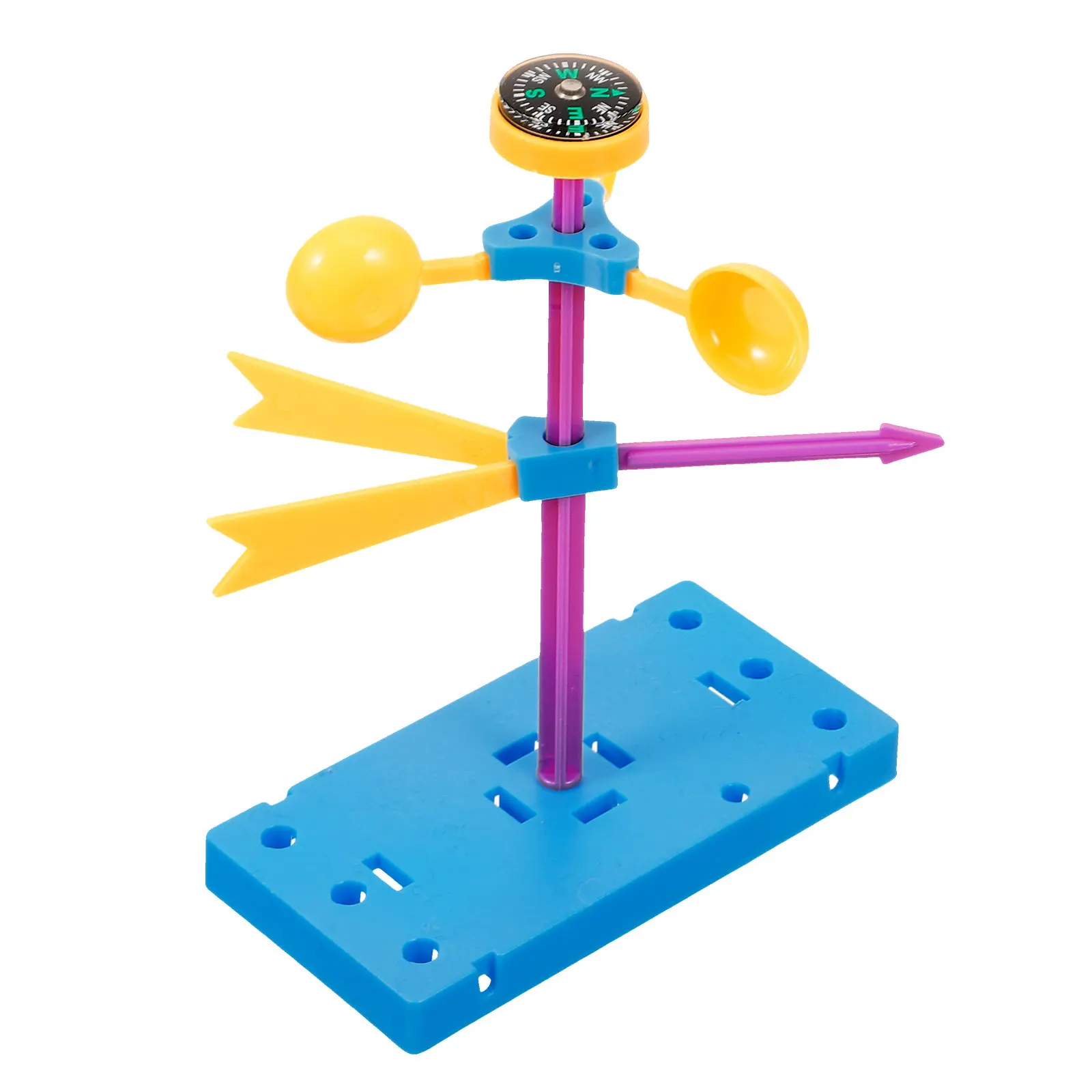 

1Set Wind Vane Plaything Assemble Educational Kids Science Experiment Kit DIY Engineering Stem Project DIY Wind Vane Toys