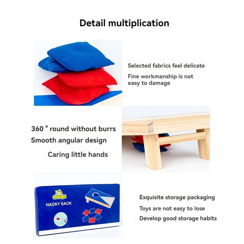 Kinderspeelgoed zitzak toss spelset, draagbaar met 1 speelbord en 6 zitzakken voor tuinfooien, ideaal als cadeau voor kinderen