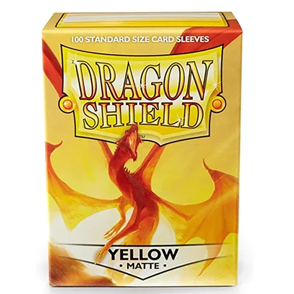 Fundas para cartas de Dragon Shield, Protector amarillo de alta calidad para juegos de mesa, TCG/PKM/MTG, 66x91mm, 100 piezas