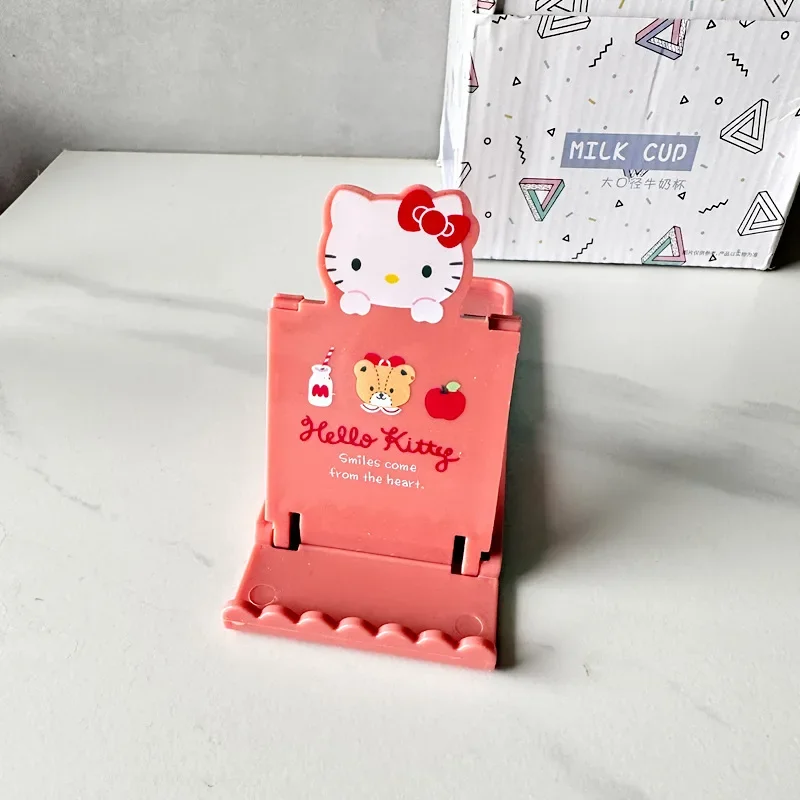 Sanrio Hello Kitty Mobile Phone Holder Cute Hollow Heart Cartoon Kawaii Cinnamoroll Portable Folding Tablet Mobile Phone Holder