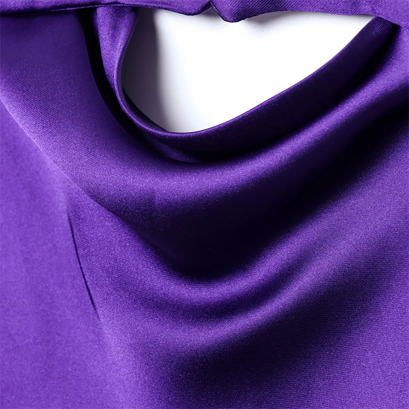 KEYANKETIAN 2025 été nouveau col oscillant pour femmes licou Satin gilet mode Sexy dos nu sans manches haut court mince pull