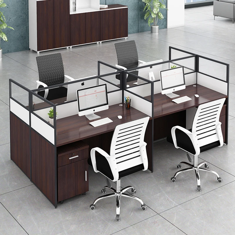 Office Staff Desk Simple Modern Rectangle Eco-Friendly Modular Screen Station Locker Partition Employee Computer Desk