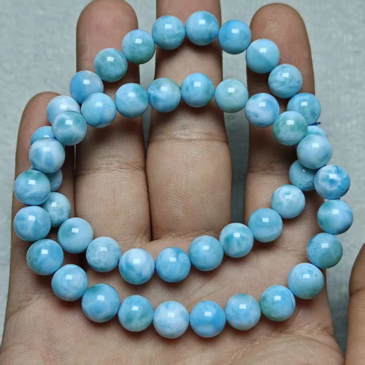 Xingyu Großhandel Natürliche AAA Larimar Runde Lose Perlen Armband Halskette Anhänger Edelstein für Schmuckherstellung DIY – Detail 6