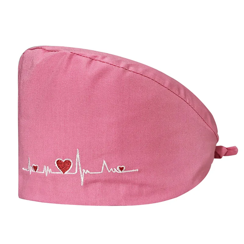 touca-de-trabalho-feminina-em-polycotton-azul-solido-para-enfermeiras-em-sala-de-anestesia