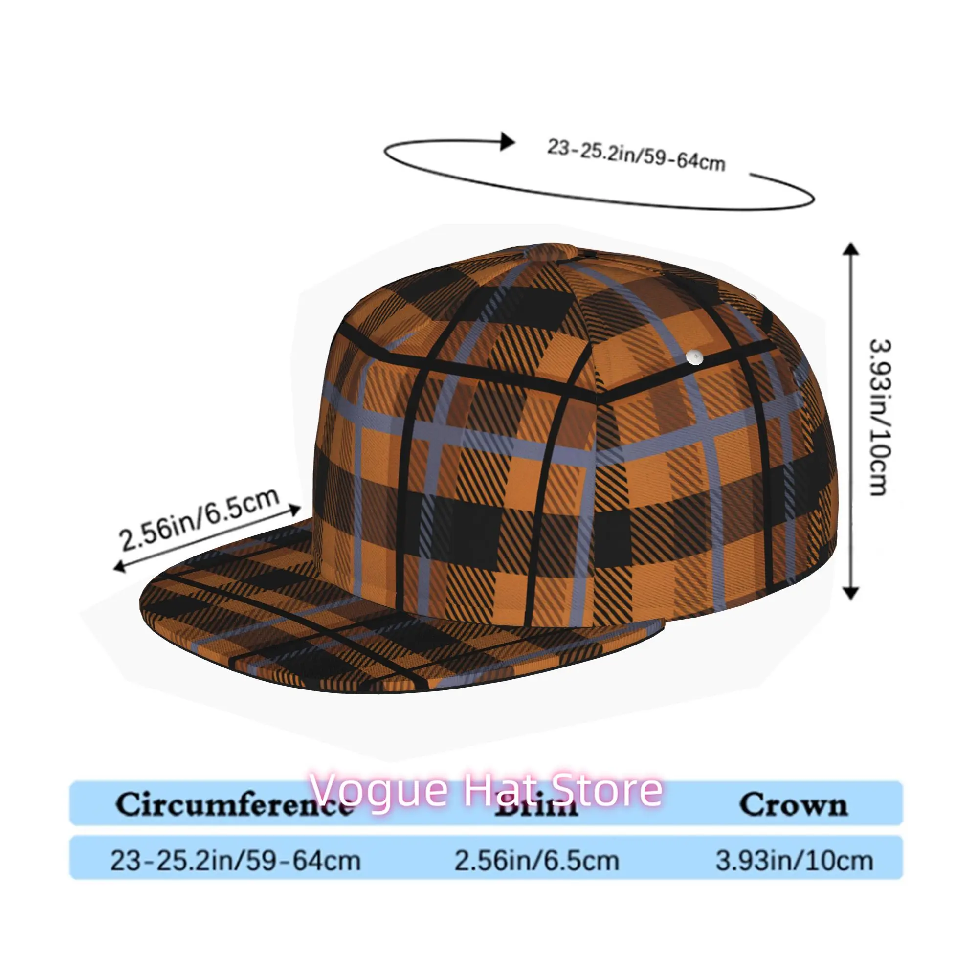 Check pattern Baseball Cap, Hip Hop Streetwear Snapback Trucker Hat for Skateboarding Dance Outdoor Sports, Adjusta