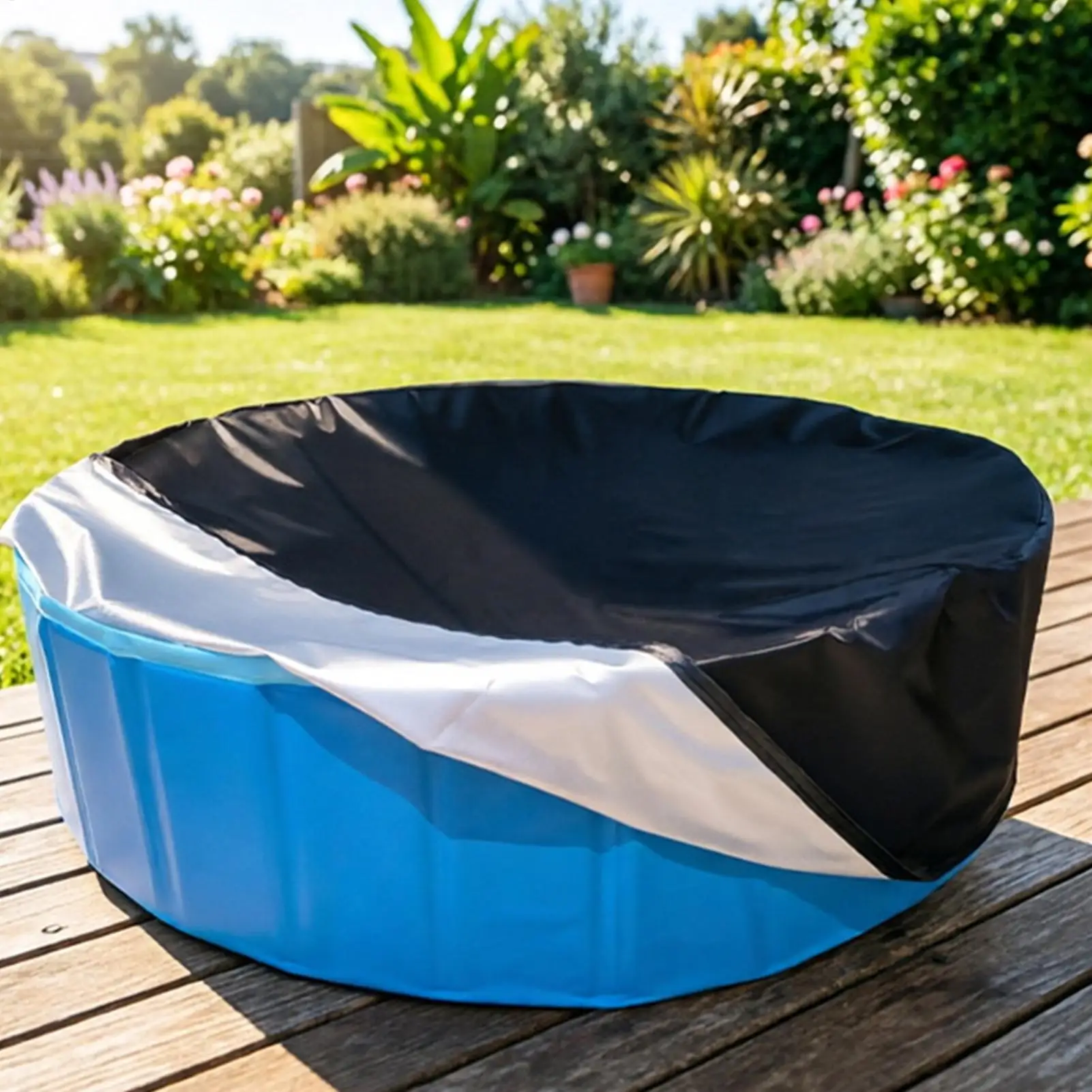 Couverture de piscine ronde avec cordon de serrage, imperméable, anti-poussière, résistante aux déchirures, protection UV, pour piscines hors sol