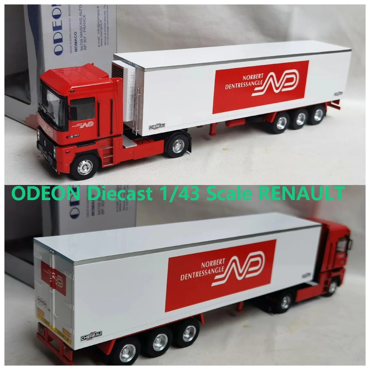 ODEON Diecast 1/43 Scale RENAULT MAGNUM Container Truck Front Alloy Carriage Large Beam Alloy Carriage Plastic N4Alloy Car Model