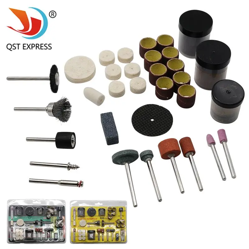 

105pcs Rotary Tool Accessories 3mm Shank Diyer Sanding Grinding Polishing Cutting Engraving Bit Set for Dremel Mini Drill