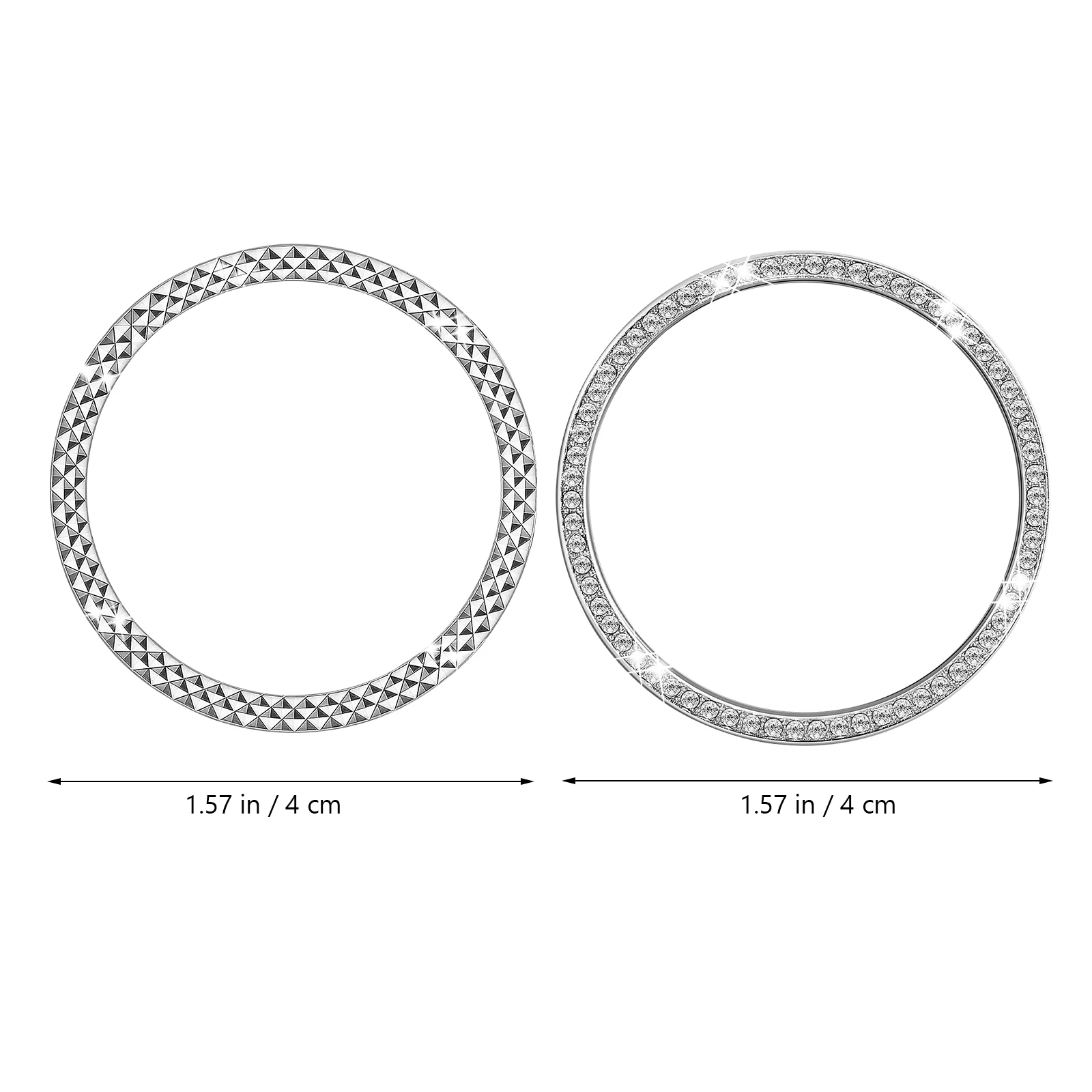 

2 Pcs Silver Bezel Watch Accessory Cover Accessories Ring Insert Metal Screen Replacement Smartwatch