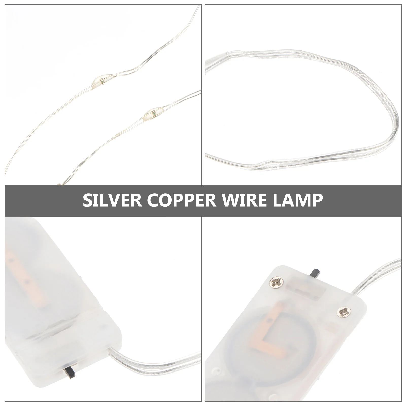 

5pcs Powered 10 Leds Fairy String Light 1M Silver Copper Wire Mini Lamp For Christmas Holiday Wedding Party (Warm White