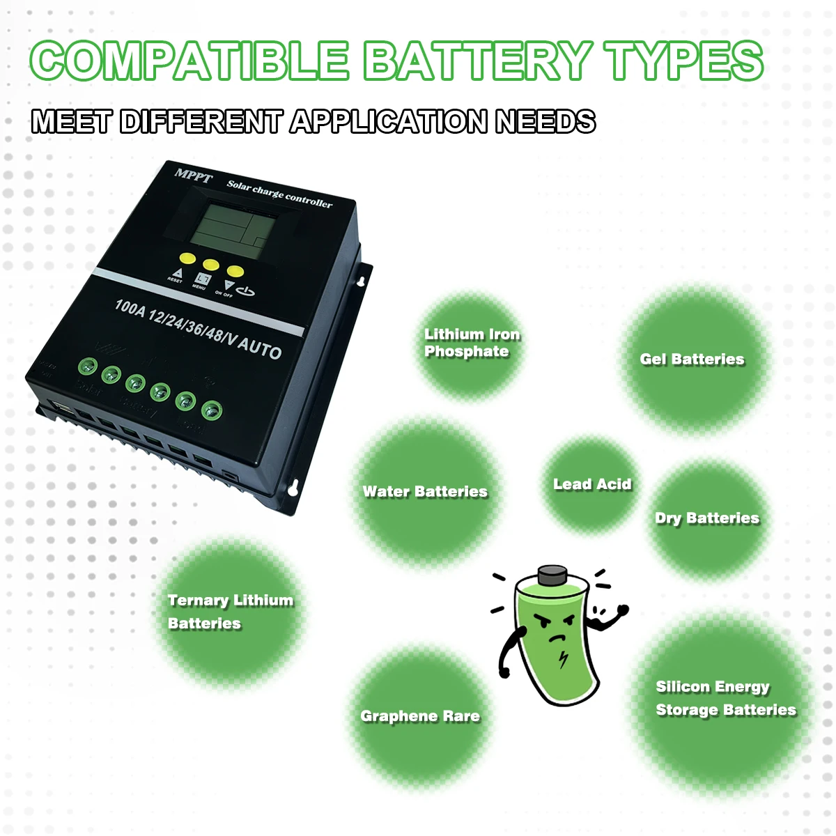 Imagem -05 - Eoexby-mppt Solar Charge Controller Auto pv Carregador de Bateria para Chumbo-ácido e Lítio Display Lcd 100a 80a 12v 24v 36v 48v