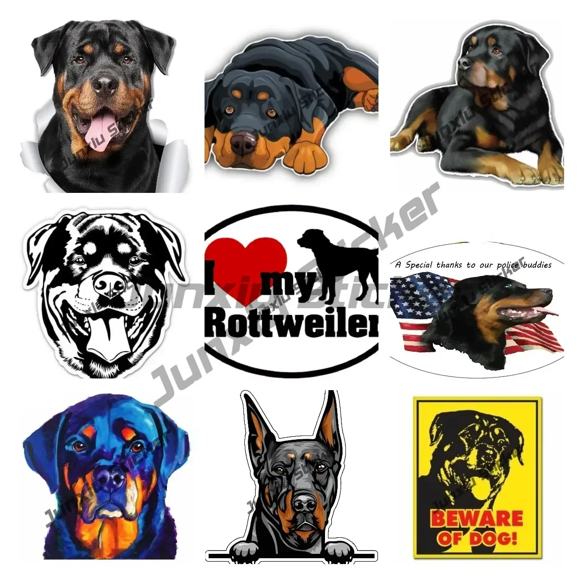 

Rottweiler Dog Sticker Love My Rottweiler Puppy Cute Decal Lover's Decoration Auto Accessories for Car Bumper Laptop Motorcycle