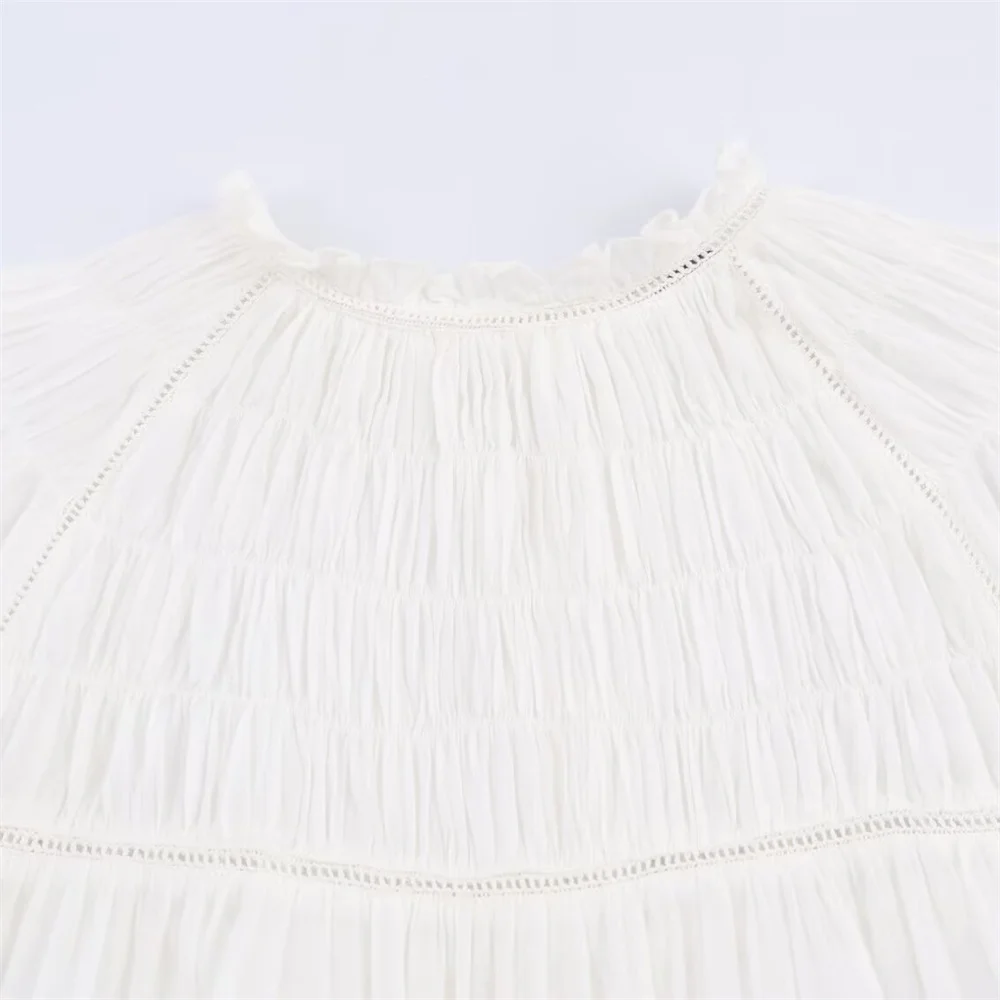 Abbigliamento invernale da donna nuovo temperamento casual semplice camicia a maniche lunghe in stile romantico a nido d'ape