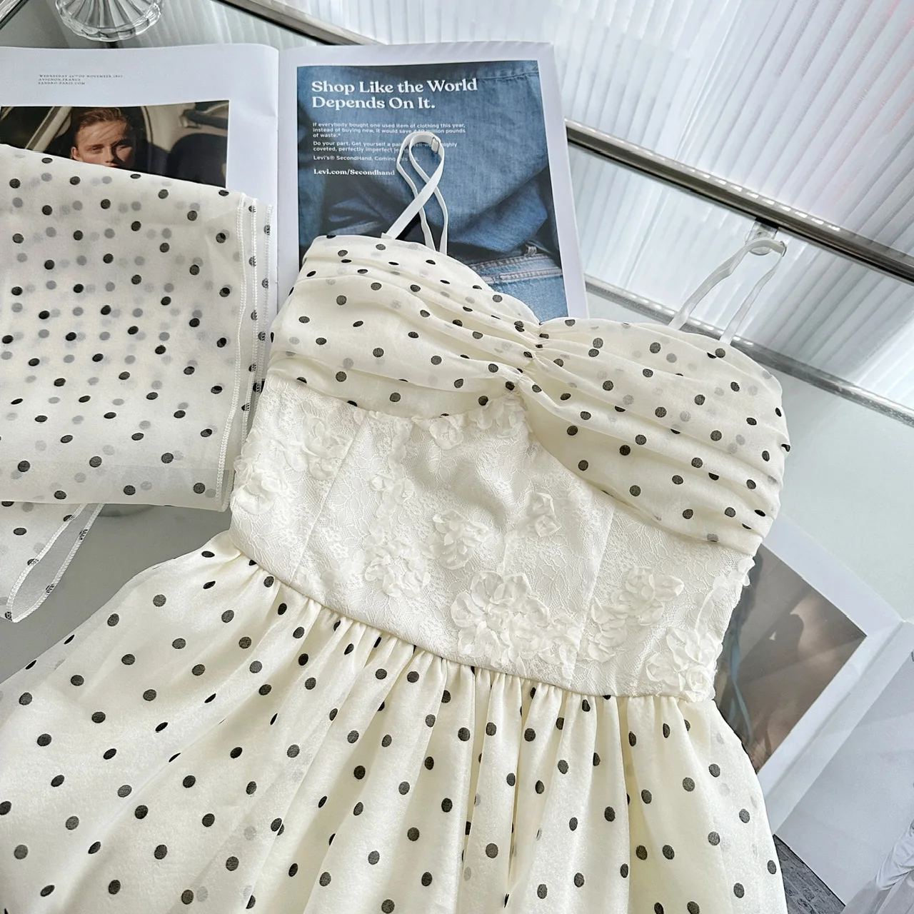 Polka Dot Strapless Irregular Dress Women Sleeveless Summer Tank Vet Long Dress Bouncy Dress Korean Chic Casual Vestidos Mujer 5